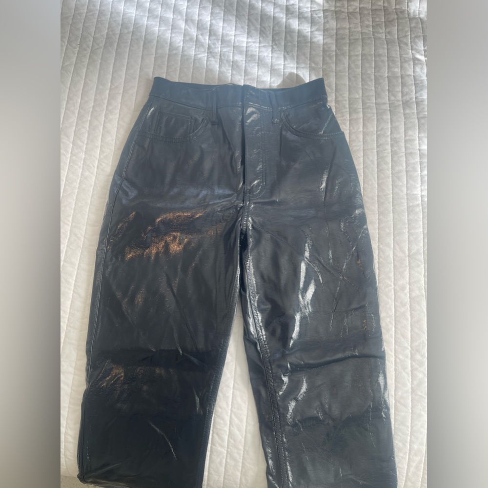 Abercrombie The 90s Ultra High Rise Straight Leg Vegan Leather